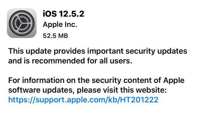 弥渡苹果手机维修分享iOS12.5.2发布，建议所有老苹果用户安装 